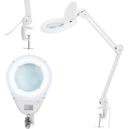 Lampa kosmetyczna warsztatowa z lupą szkłem powiększającym 5 dioptrii 60x LED śr. 200 mm Physa