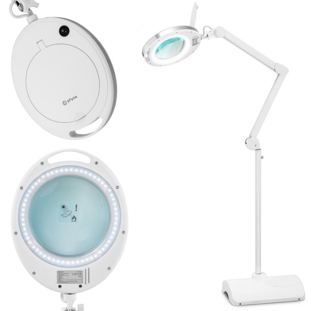 Lampa lupa kosmetyczna ze szkłem powiększającym na stojaku 5 dpi 60x LED śr. 127 mm Physa Lampa lupa kosmetyczna ze szkłem powiększającym na stojaku 5 dpi 60x LED śr. 127 mm Physa