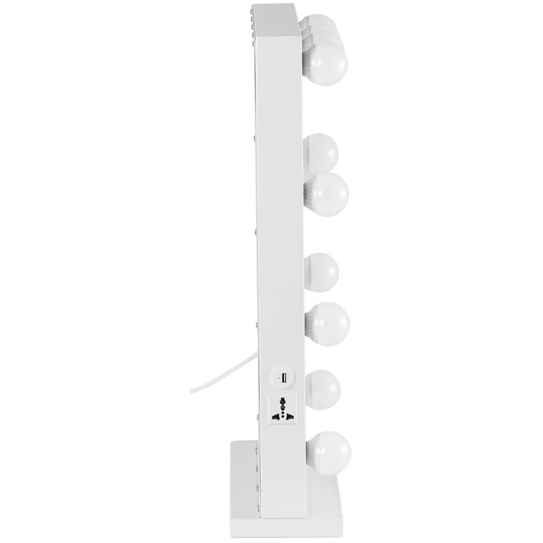Lustro kosmetyczne do makijażu wizażu z oświetleniem 10 żarówek LED USB 67.5x50.5 cm Physa Lustro kosmetyczne do makijażu wizażu z oświetleniem 10 żarówek LED USB 67.5x50.5 cm Physa