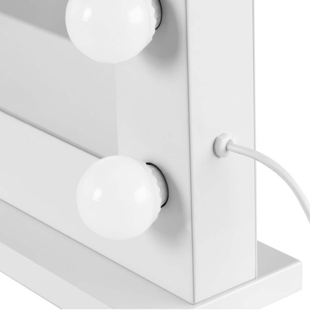 Lustro kosmetyczne do makijażu wizażu z oświetleniem i głośnikiem 10 żarówek LED BT USB 67.5x50.5 cm Physa Lustro kosmetyczne do makijażu wizażu z oświetleniem i głośnikiem 10 żarówek LED BT USB 67.5x50.5 cm Physa