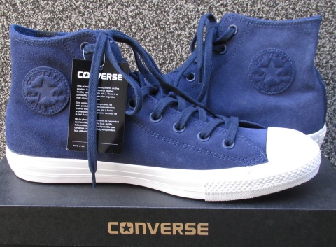 Converse buty trampki granatowe skóra - zamsz