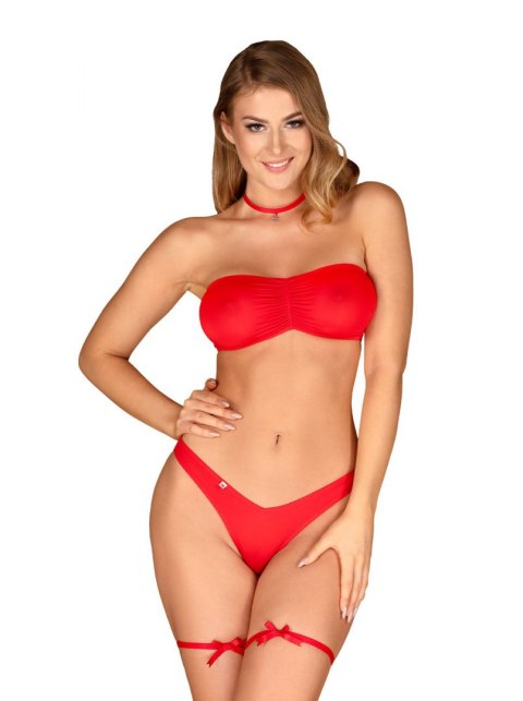 Komplet Kissmas Set + podwiązki + choker GRATIS! Czerwony L/XL Komplet Kissmas Set + podwiązki + choker GRATIS! Czerwony L/XL
