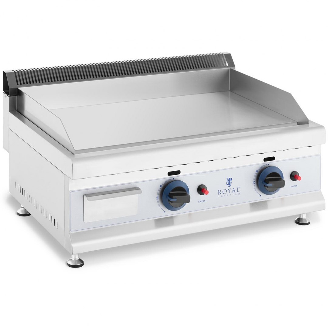 Grill gazowy podwójny gładki nastawny nierdzewny na gaz ziemny 2x 3.1 kW 0.02 bar 60 x 40 cm Royal Catering Grill gazowy podwójny gładki nastawny nierdzewny na gaz ziemny 2x 3.1 kW 0.02 bar 60 x 40 cm Royal Catering