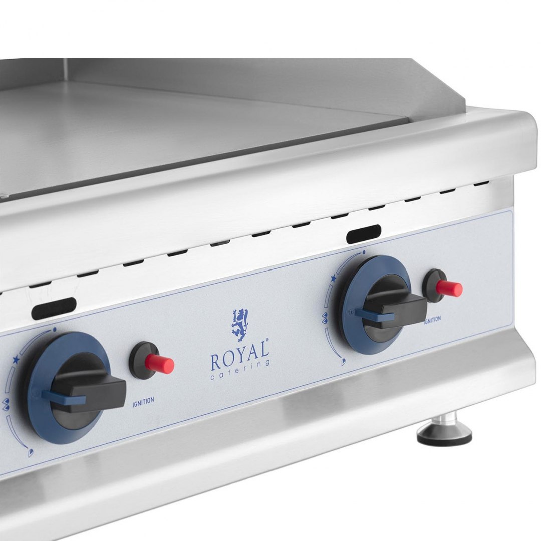 Grill gazowy podwójny gładki nastawny nierdzewny na gaz ziemny 2x 3.1 kW 0.02 bar 60 x 40 cm Royal Catering Grill gazowy podwójny gładki nastawny nierdzewny na gaz ziemny 2x 3.1 kW 0.02 bar 60 x 40 cm Royal Catering