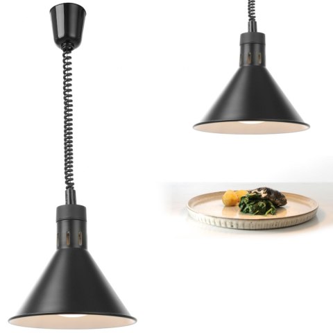 Lampa do podgrzewania potraw - wisząca stożkowa czarna śr. 275mm 250 W - Hendi 273845 Hendi