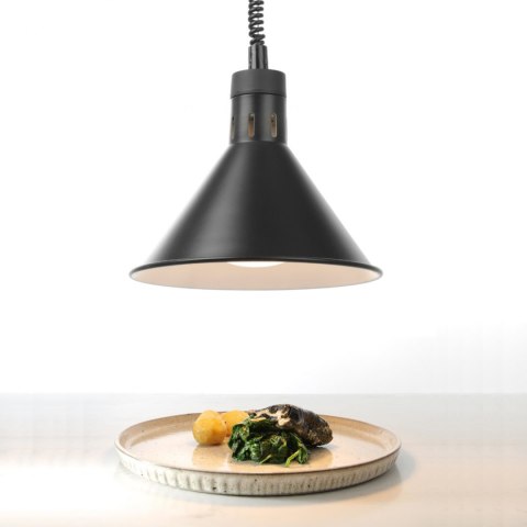 Lampa do podgrzewania potraw - wisząca stożkowa czarna śr. 275mm 250 W - Hendi 273845 Hendi Lampa do podgrzewania potraw - wisząca stożkowa czarna śr. 275mm 250 W - Hendi 273845 Hendi