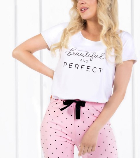 Piżama Flawless White-Pink M Piżama Flawless White-Pink M