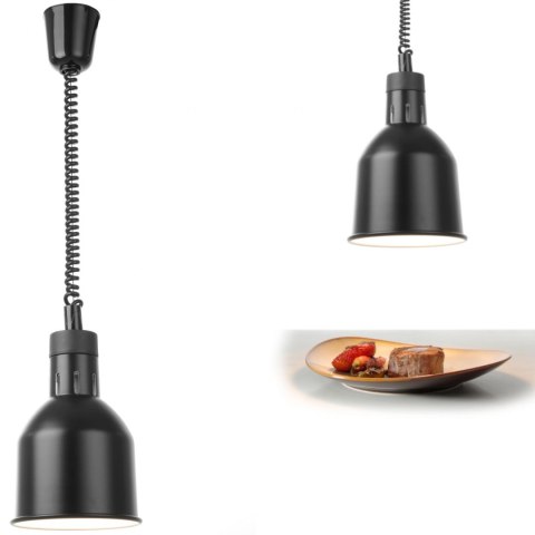 Lampa do podgrzewania potraw - wisząca cylindryczna stożkowa czarna śr. 175mm 250W - Hendi 273852 Hendi