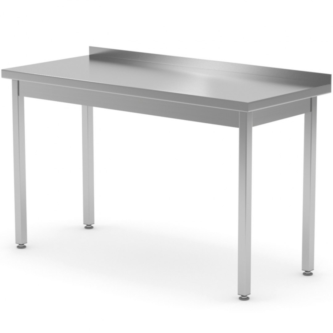 Stół blat roboczy stalowy przyścienny z rantem 140x70x85 cm - Hendi 812693 Hendi Stół blat roboczy stalowy przyścienny z rantem 140x70x85 cm - Hendi 812693 Hendi