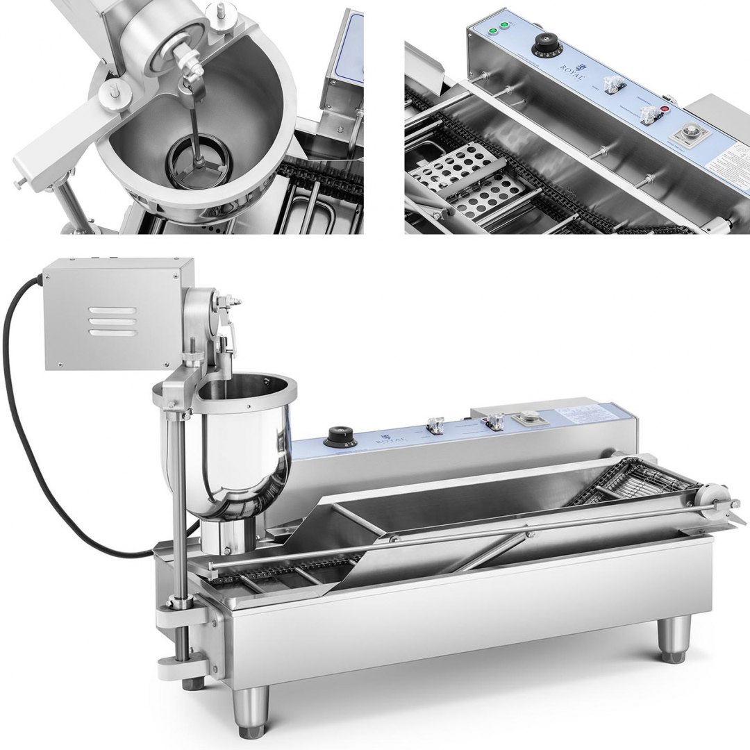 Maszyna do smażenia formowania pączków donutów ze stali nierdzewnej 2x 2.5 kW 23 l Royal Catering Maszyna do smażenia formowania pączków donutów ze stali nierdzewnej 2x 2.5 kW 23 l Royal Catering