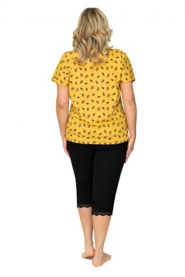 Piżama Queen 3/4 Plus Size Musztardowy 46