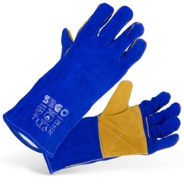 Rękawice spawalnicze ochronne robocze ze skóry bydlęcej niebieskie Stamos Germany