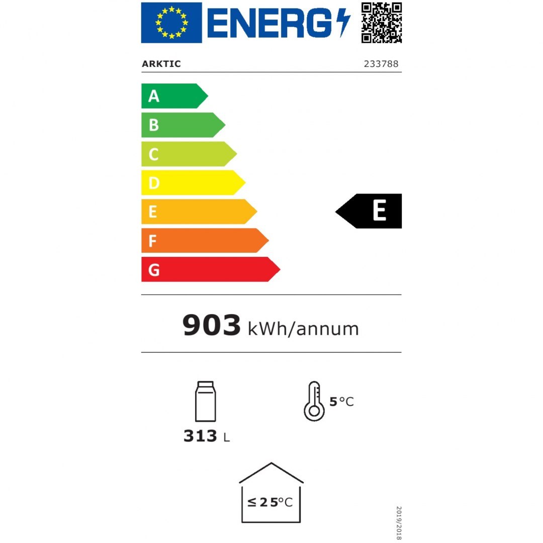 Witryna szafa chłodnicza z podświetlanym panelem reklamowym 360L ARKTIC Witryna szafa chłodnicza z podświetlanym panelem reklamowym 360L ARKTIC