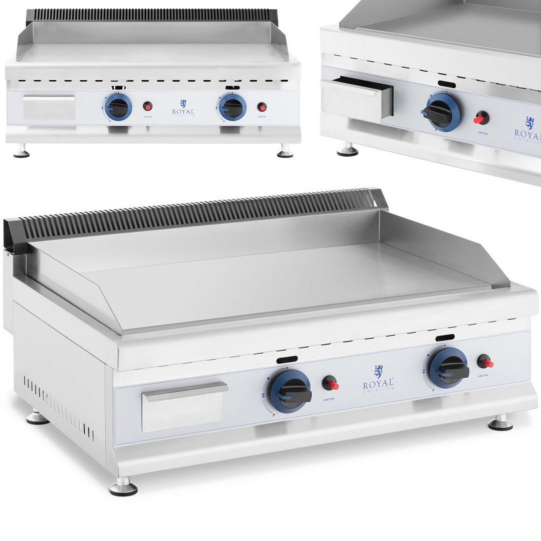 Grill gazowy podwójny gładki nastawny nierdzewny na gaz ziemny 2x 3.1 kW 0.02 bar 74.5 x 40 cm Royal Catering Grill gazowy podwójny gładki nastawny nierdzewny na gaz ziemny 2x 3.1 kW 0.02 bar 74.5 x 40 cm Royal Catering
