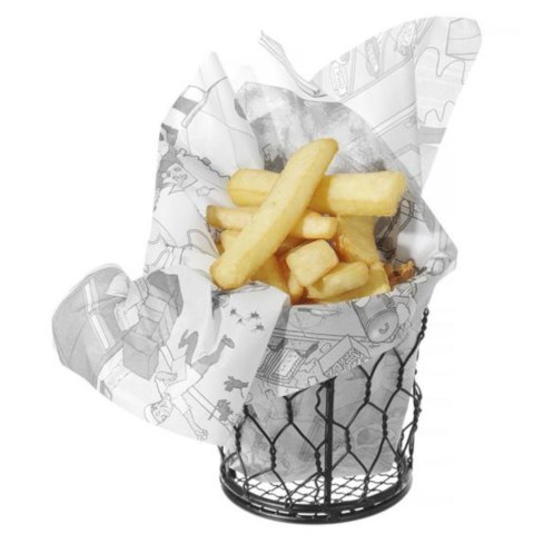 Papier pergaminowy do przekąsek frytek nadruk KUCHNIA 500 szt. 258x425 mm - Hendi 678206 Hendi Papier pergaminowy do przekąsek frytek nadruk KUCHNIA 500 szt. 258x425 mm - Hendi 678206 Hendi