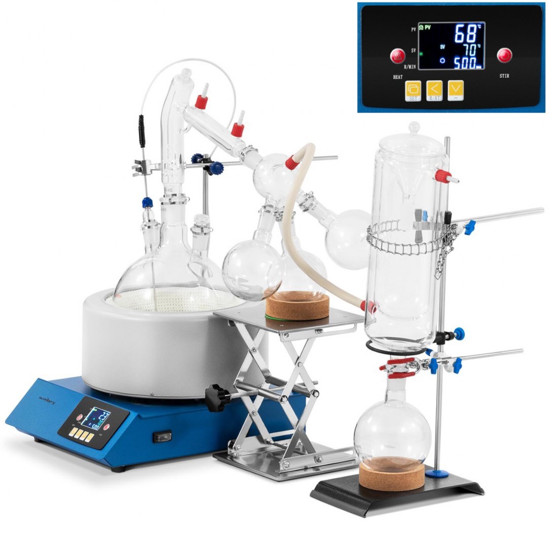 Destylator laboratoryjny do oddzielania substancji z krótką ścieżką 5 l 1800 obr./min 1100 W Steinberg Systems Destylator laboratoryjny do oddzielania substancji z krótką ścieżką 5 l 1800 obr./min 1100 W Steinberg Systems