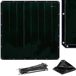 Ekran kurtyna spawalnicza ochronna 175 x 175 cm - czarna Stamos Germany
