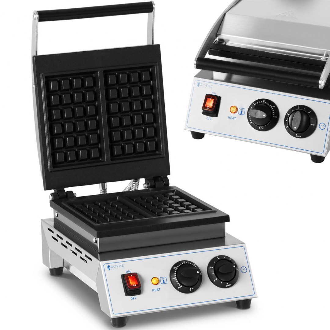 Gofrownica prostokątna na 2 gofry 170 x 210 mm TEFLON 1500 W Royal Catering Gofrownica prostokątna na 2 gofry 170 x 210 mm TEFLON 1500 W Royal Catering