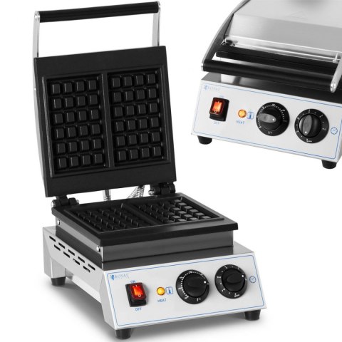 Gofrownica prostokątna na 2 gofry 170 x 210 mm TEFLON 1500 W Royal Catering Gofrownica prostokątna na 2 gofry 170 x 210 mm TEFLON 1500 W Royal Catering