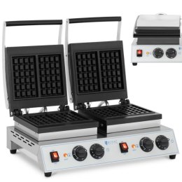 Gofrownica prostokątna podwójna na 4 gofry belgijskie 2 x 1500 W Royal Catering