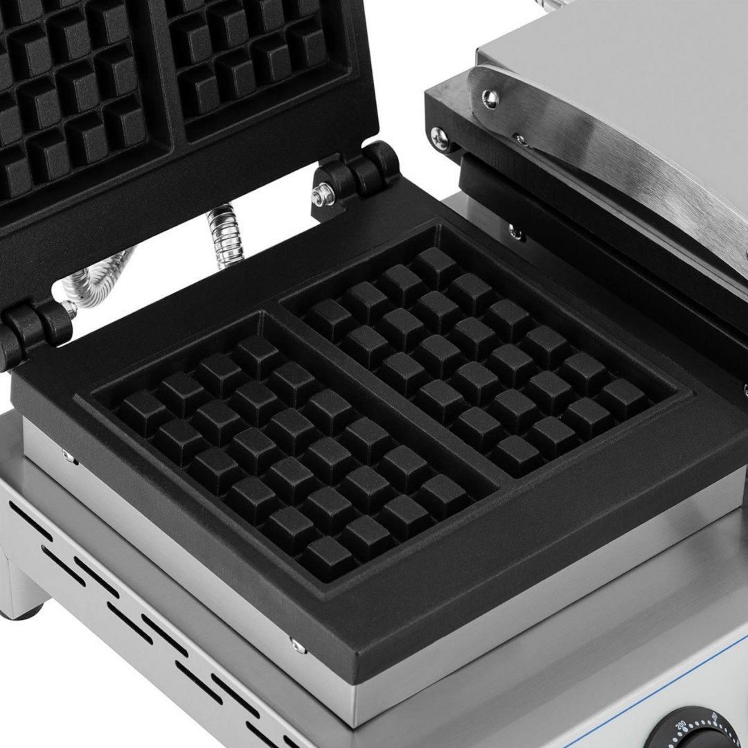 Gofrownica prostokątna podwójna na 4 gofry belgijskie 2 x 1500 W Royal Catering Gofrownica prostokątna podwójna na 4 gofry belgijskie 2 x 1500 W Royal Catering