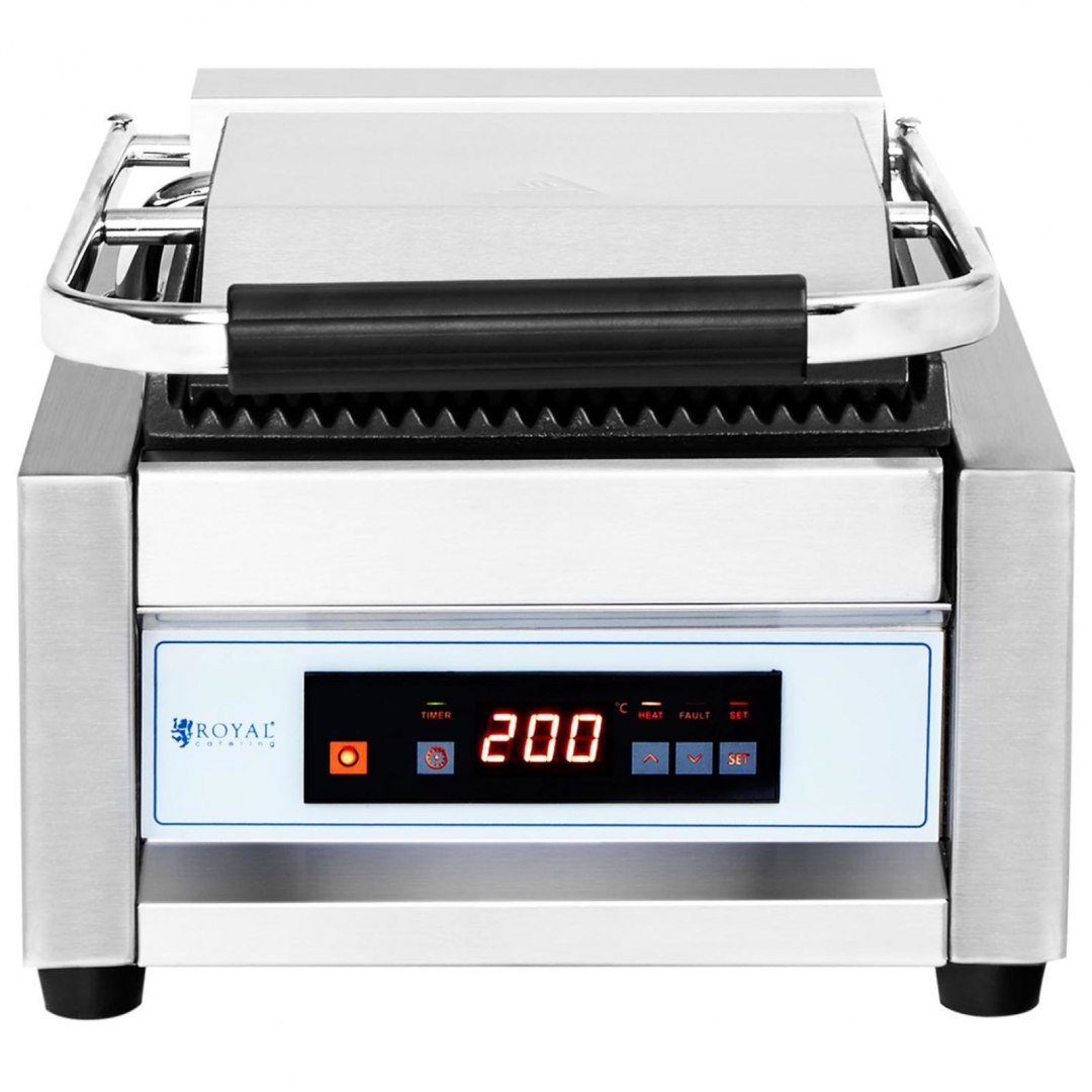Grill kontaktowy ryflowany sterowany cyfrowo 22 x 23 cm 1800 W Royal Catering Grill kontaktowy ryflowany sterowany cyfrowo 22 x 23 cm 1800 W Royal Catering