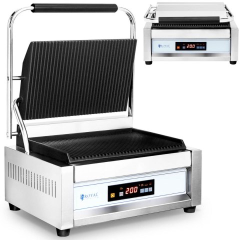 Grill kontaktowy ryflowany sterowany elektronicznie 34 x 23 cm 2200 W Royal Catering Grill kontaktowy ryflowany sterowany elektronicznie 34 x 23 cm 2200 W Royal Catering