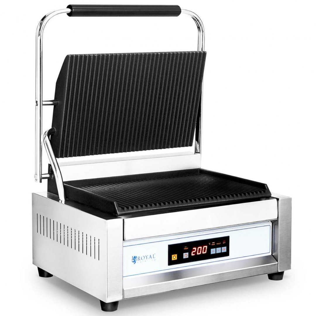 Grill kontaktowy ryflowany sterowany elektronicznie 34 x 23 cm 2200 W Royal Catering Grill kontaktowy ryflowany sterowany elektronicznie 34 x 23 cm 2200 W Royal Catering