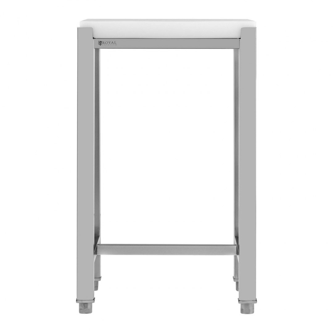 Kloc masarski rozbiorowy z polietylenu na stalowej podstawie 40 x 50 x 86.5 cm Royal Catering Kloc masarski rozbiorowy z polietylenu na stalowej podstawie 40 x 50 x 86.5 cm Royal Catering