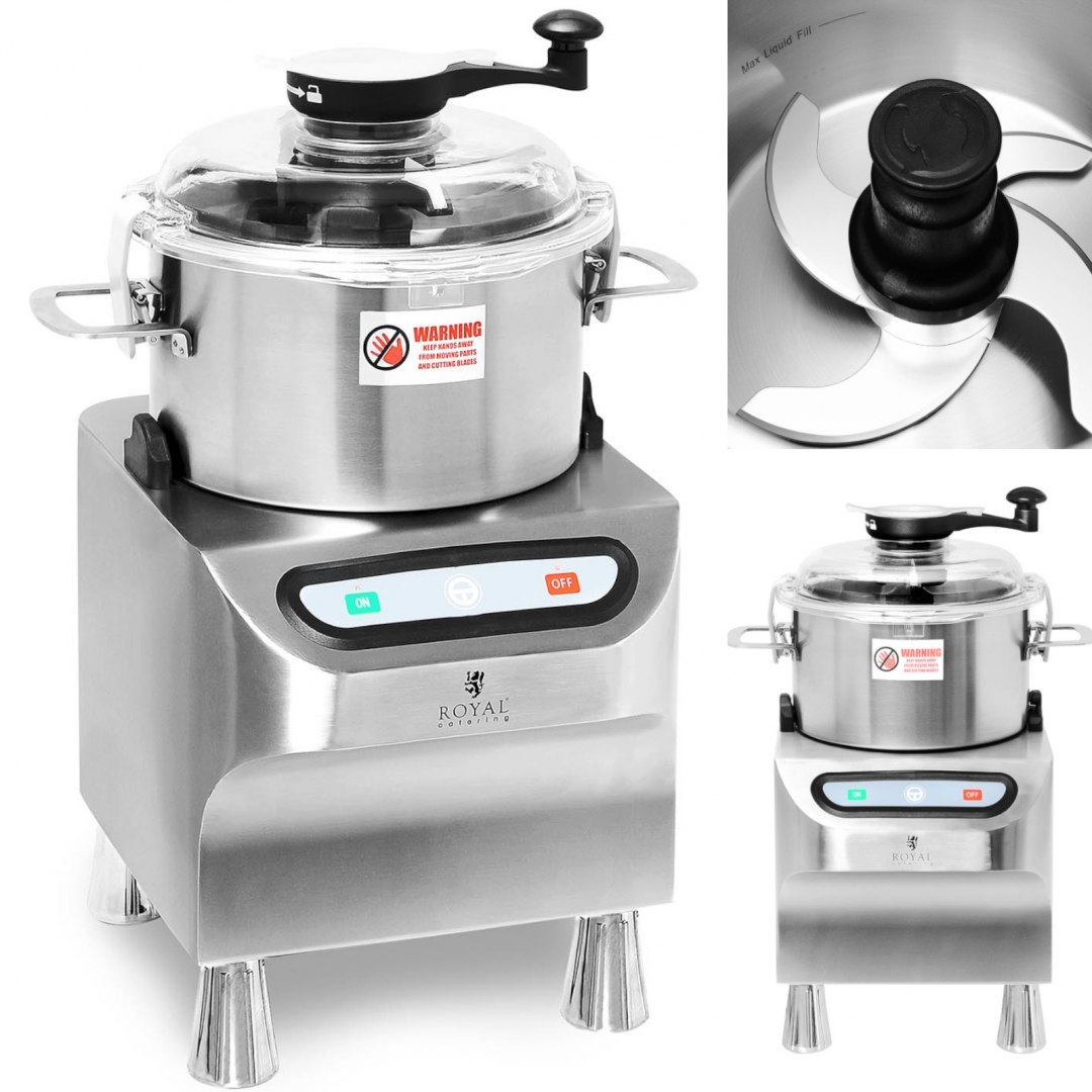 Kuter wilk gastronomiczny do siekania mielenia krojenia mięsa warzyw 5 l 1500 obr./min 800 W Royal Catering Kuter wilk gastronomiczny do siekania mielenia krojenia mięsa warzyw 5 l 1500 obr./min 800 W Royal Catering