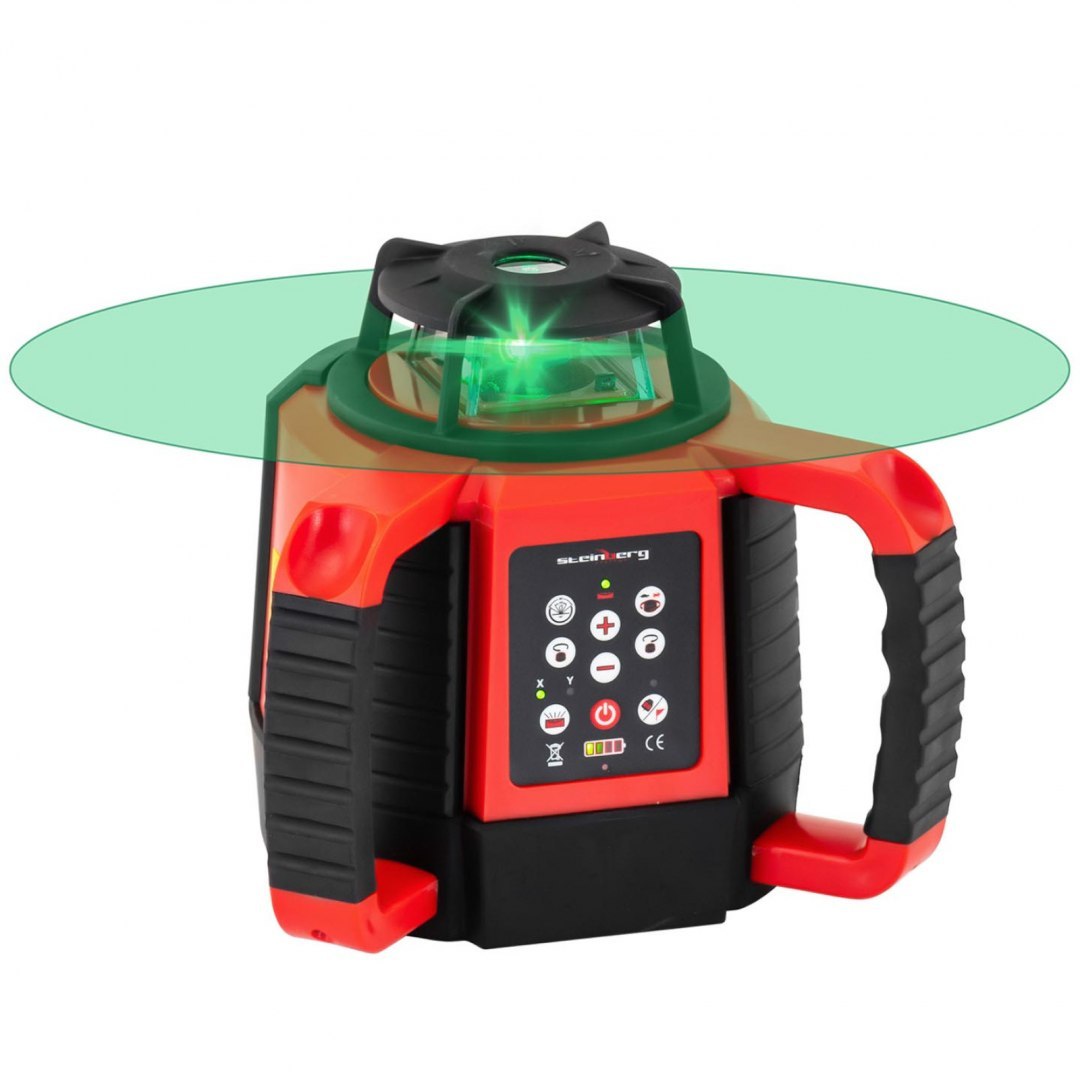Laser obrotowy niwelator budowlany zielony z pilotem zasięg 600 m Steinberg Systems Laser obrotowy niwelator budowlany zielony z pilotem zasięg 600 m Steinberg Systems