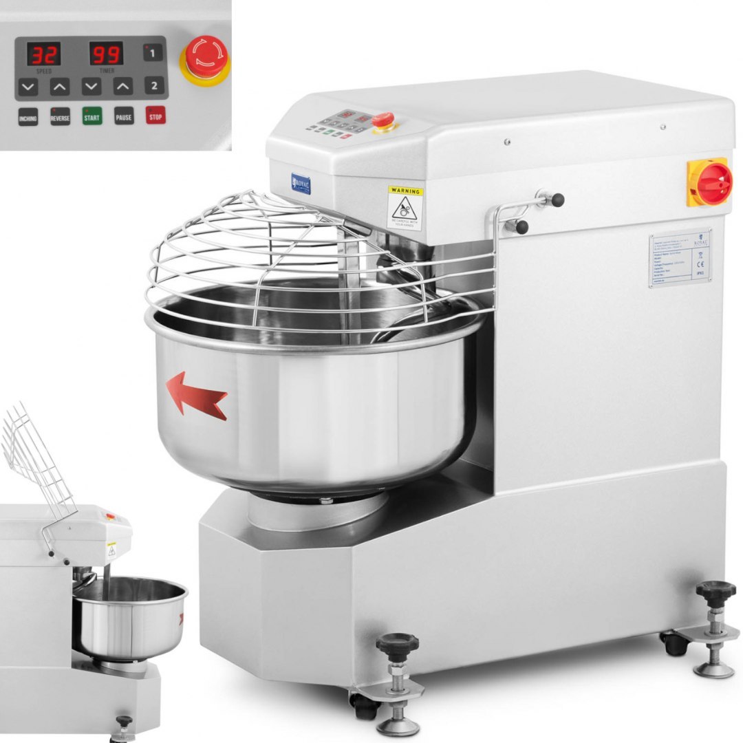 Miesiarka mikser spiralny do ciasta ze stałą dzieżą 33 l 1800 W Royal Catering Miesiarka mikser spiralny do ciasta ze stałą dzieżą 33 l 1800 W Royal Catering