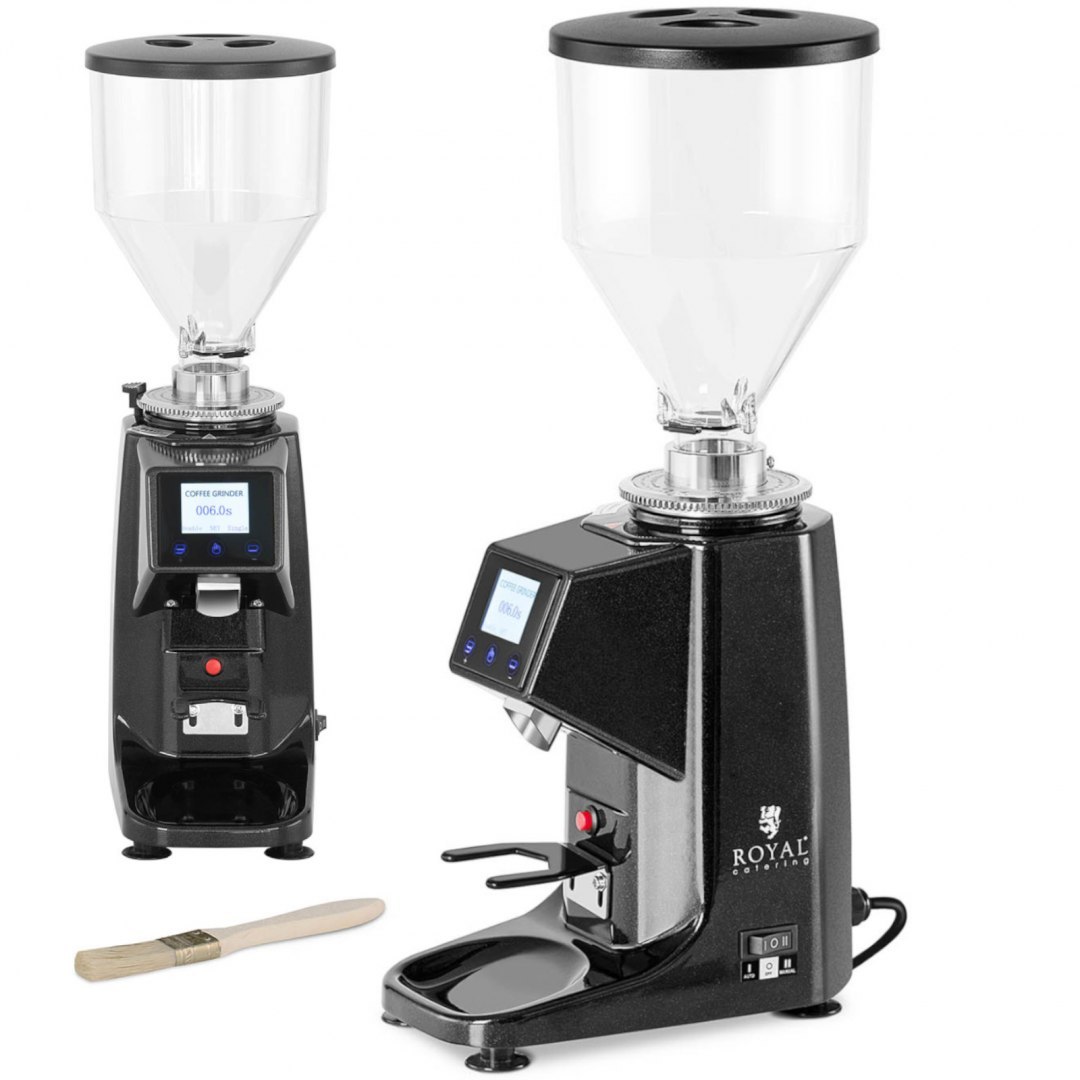 Młynek do mielenia kawy elektryczny aluminiowy z panelem dotykowym 500/1000 ml 200 W czarny Royal Catering Młynek do mielenia kawy elektryczny aluminiowy z panelem dotykowym 500/1000 ml 200 W czarny Royal Catering