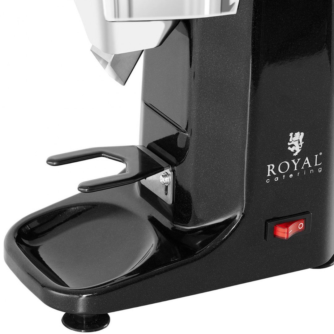 Młynek do mielenia kawy elektryczny aluminiowy z panelem dotykowym LED 1000 ml 200 W czarny Royal Catering