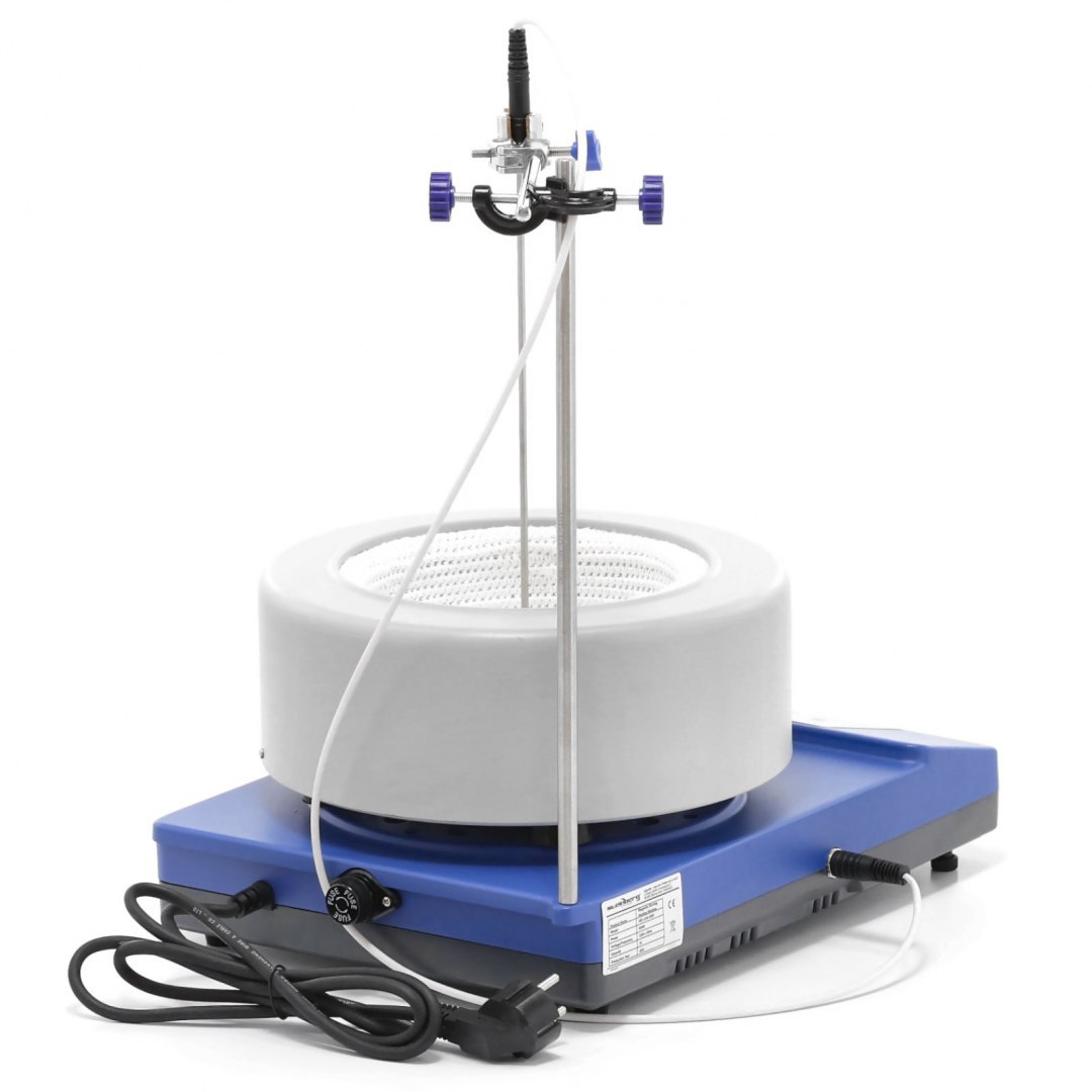 Płaszcz grzewczy laboratoryjny z mieszadłem magnetycznym + statyw 2 l 1800 obr./min 300 C Steinberg Systems Płaszcz grzewczy laboratoryjny z mieszadłem magnetycznym + statyw 2 l 1800 obr./min 300 C Steinberg Systems