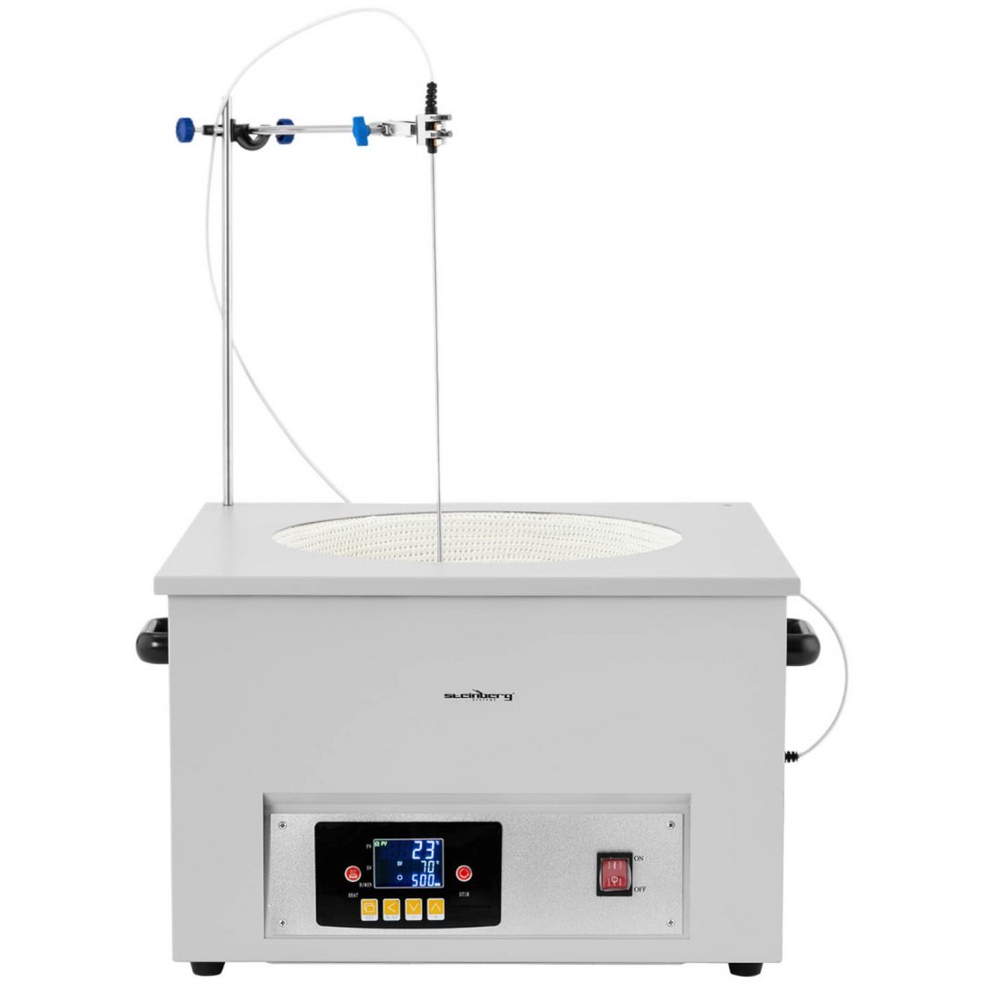 Płaszcz grzewczy laboratoryjny z mieszadłem magnetycznym + statyw 20 l 1800 obr./min 300 C Steinberg Systems Płaszcz grzewczy laboratoryjny z mieszadłem magnetycznym + statyw 20 l 1800 obr./min 300 C Steinberg Systems