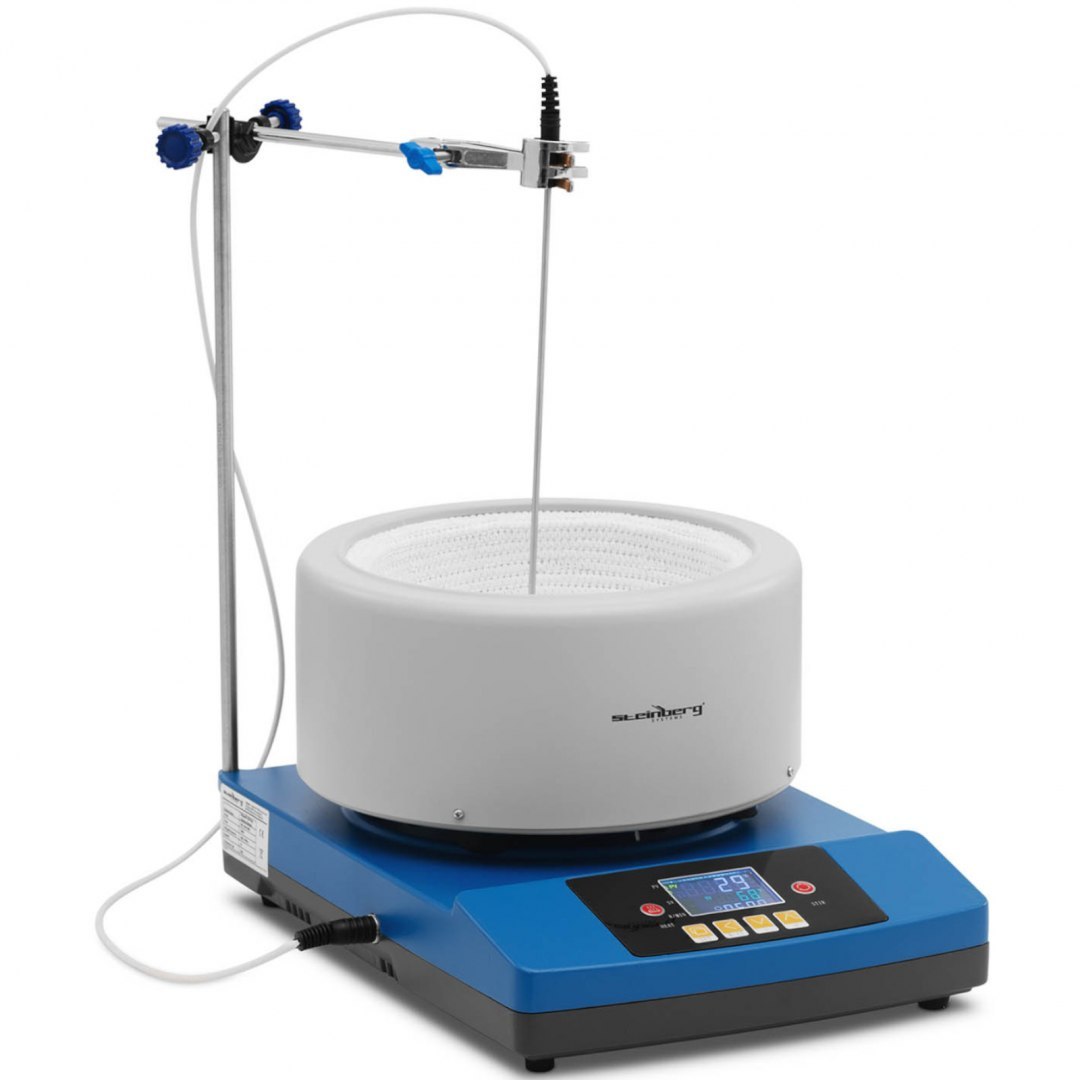 Płaszcz grzewczy laboratoryjny z mieszadłem magnetycznym + statyw 3 l 1800 obr./min 300 C Steinberg Systems Płaszcz grzewczy laboratoryjny z mieszadłem magnetycznym + statyw 3 l 1800 obr./min 300 C Steinberg Systems