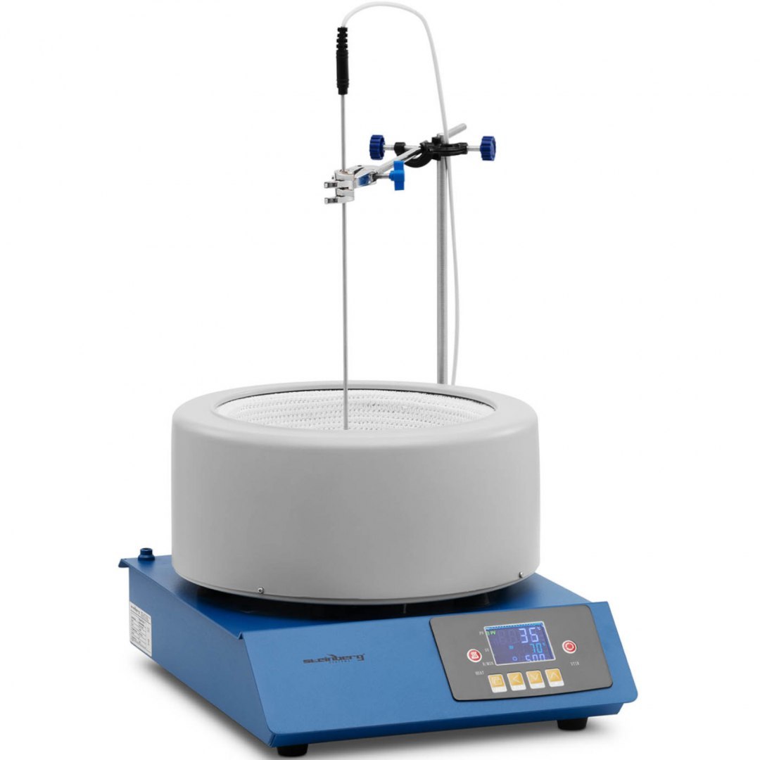 Płaszcz grzewczy laboratoryjny z mieszadłem magnetycznym + statyw 5 l 1800 obr./min 300 C Steinberg Systems Płaszcz grzewczy laboratoryjny z mieszadłem magnetycznym + statyw 5 l 1800 obr./min 300 C Steinberg Systems