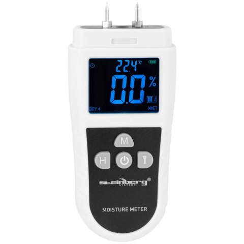 Wilgotnościomierz miernik wilgotności z termometrem elektroniczny do drewna płyt betonu LED 5 - 70 % Steinberg Systems Wilgotnościomierz miernik wilgotności z termometrem elektroniczny do drewna płyt betonu LED 5 - 70 % Steinberg Systems