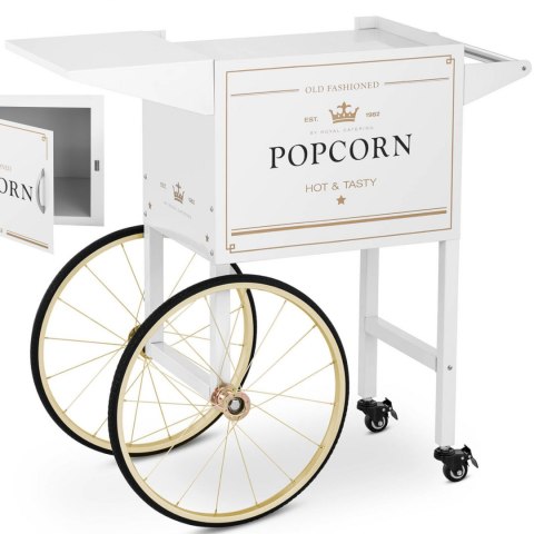 Wózek podstawa do maszyny do popcornu z szafką retro 51 x 37 cm - biało-złoty Royal Catering Wózek podstawa do maszyny do popcornu z szafką retro 51 x 37 cm - biało-złoty Royal Catering