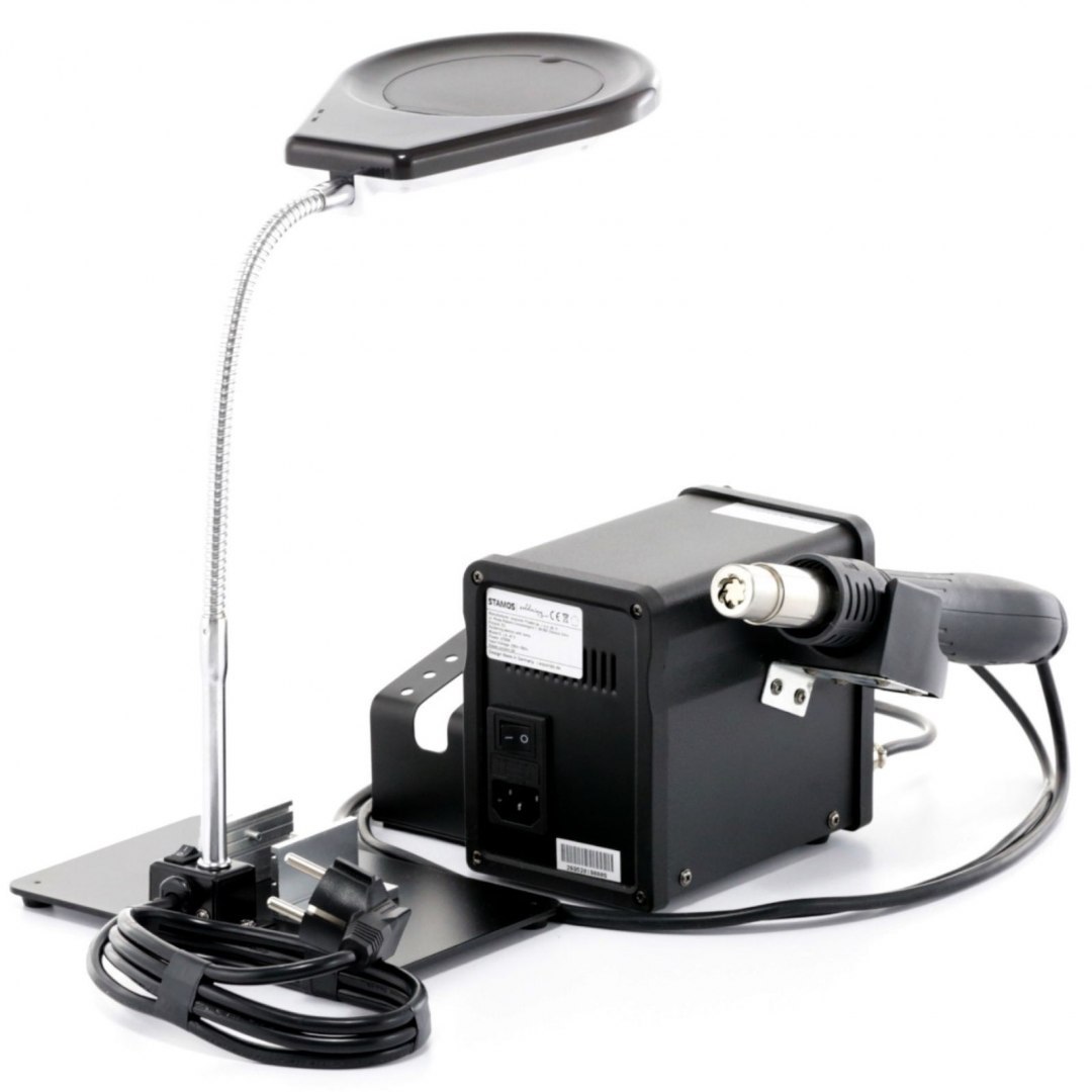 Stacja lutownicza kolbowa HOT AIR 70W LCD S-LS-45 S - ZESTAW 21el. Stamos Soldering Stacja lutownicza kolbowa HOT AIR 70W LCD S-LS-45 S - ZESTAW 21el. Stamos Soldering