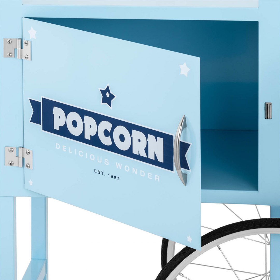 Wózek podstawa do maszyny do popcornu z szafką retro 51 x 37 cm - niebieski Royal Catering Wózek podstawa do maszyny do popcornu z szafką retro 51 x 37 cm - niebieski Royal Catering