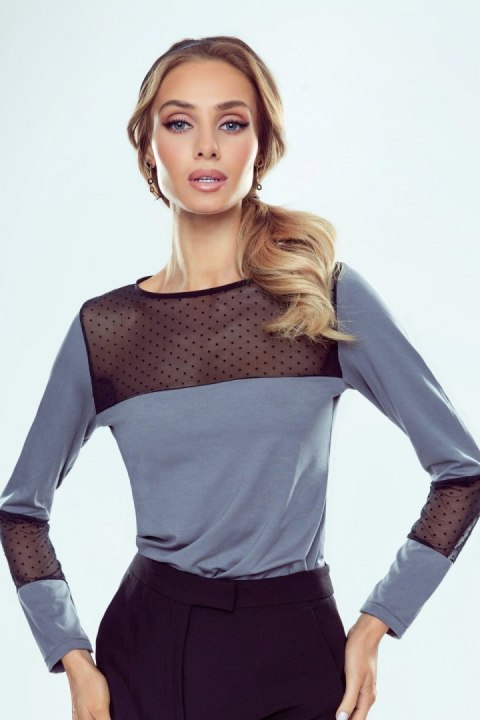 Bluzka Tifany Szaro-Czarna Szaro-Czarny XL Bluzka Tifany Szaro-Czarna Szaro-Czarny XL