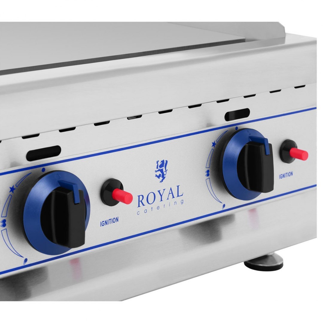 Grill podwójny gładki gazowy na gaz LPG / Propan-Butan 2 x 3000 W 30 mbar Royal Catering Grill podwójny gładki gazowy na gaz LPG / Propan-Butan 2 x 3000 W 30 mbar Royal Catering