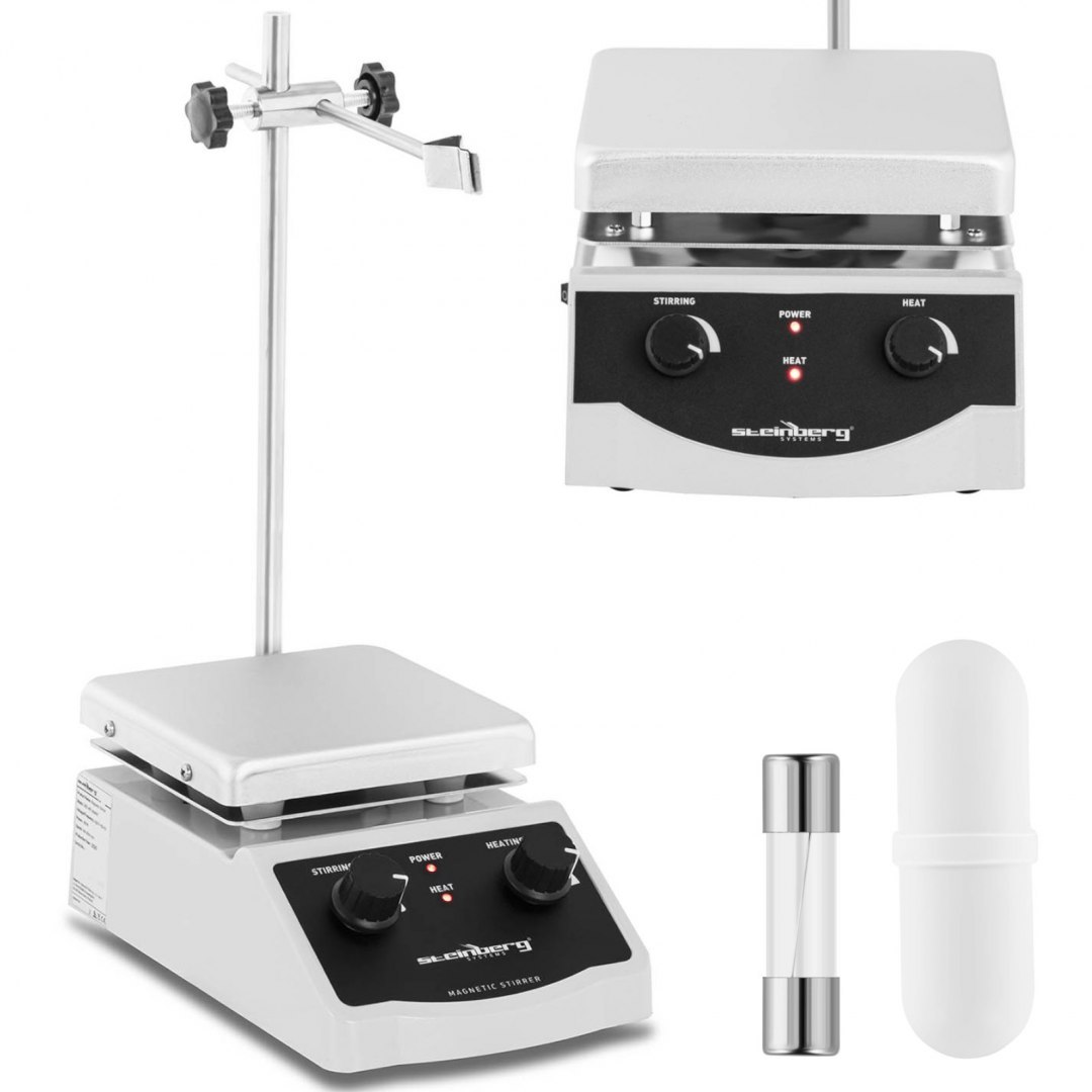 Mieszadło magnetyczne laboratoryjne ze stojakiem uchwytem 380C 2000 obr./min 170 x 170 mm Steinberg Systems Mieszadło magnetyczne laboratoryjne ze stojakiem uchwytem 380C 2000 obr./min 170 x 170 mm Steinberg Systems