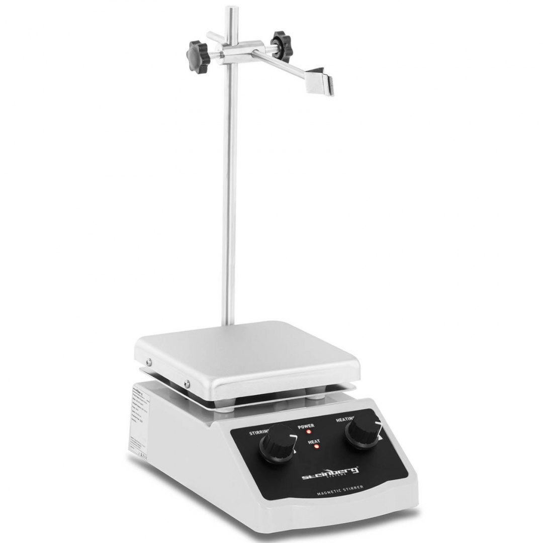Mieszadło magnetyczne laboratoryjne ze stojakiem uchwytem 380C 2000 obr./min 170 x 170 mm Steinberg Systems Mieszadło magnetyczne laboratoryjne ze stojakiem uchwytem 380C 2000 obr./min 170 x 170 mm Steinberg Systems