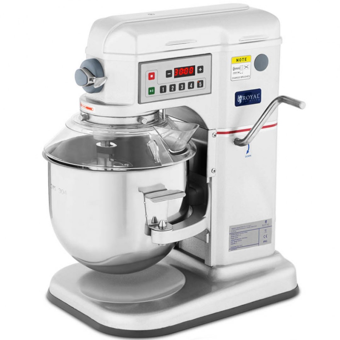 Mikser robot planetarny z opuszczaną misą przystawkami do mielenia i makaronu RCPM-7.1C 7 l 230 V 650 W Royal Catering Mikser robot planetarny z opuszczaną misą przystawkami do mielenia i makaronu RCPM-7.1C 7 l 230 V 650 W Royal Catering