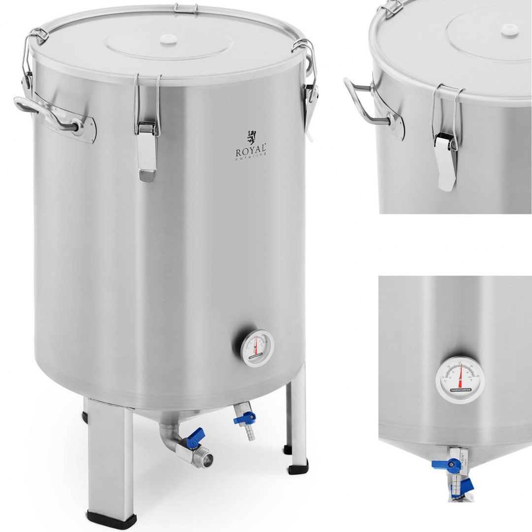 Pojemnik kocioł fermentacyjny fermentator do piwa ze stali nierdzewnej 60 l Royal Catering Pojemnik kocioł fermentacyjny fermentator do piwa ze stali nierdzewnej 60 l Royal Catering