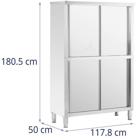 Szafa gastronomiczna magazynowa ze stali nierdzewnej drzwi suwane 180x118x50CM Royal Catering Szafa gastronomiczna magazynowa ze stali nierdzewnej drzwi suwane 180x118x50CM Royal Catering