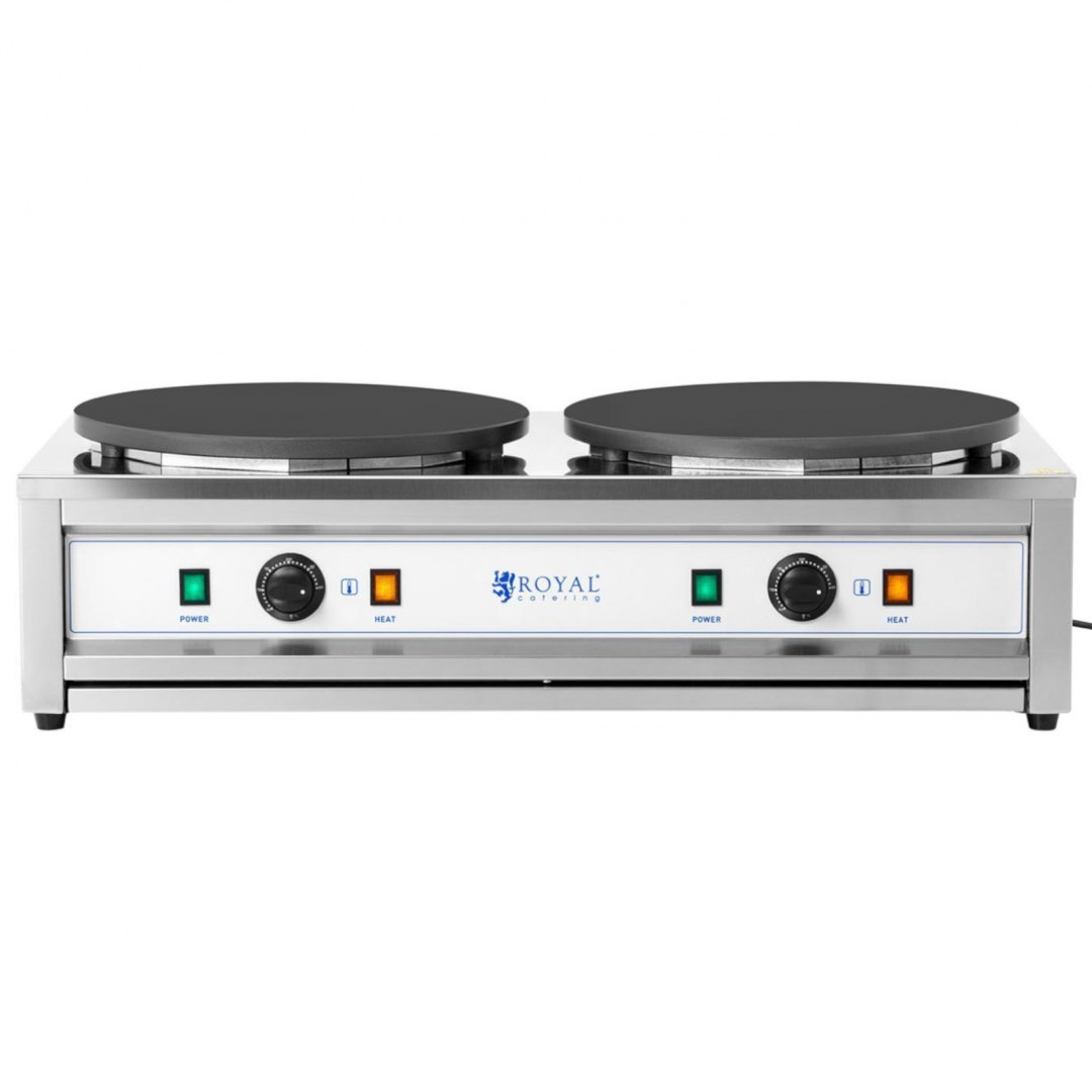 Naleśnikarka podwójna elektryczna z żeliwnymi płytami 2 x 40cm 2 x 3000 W Royal Catering Naleśnikarka podwójna elektryczna z żeliwnymi płytami 2 x 40cm 2 x 3000 W Royal Catering